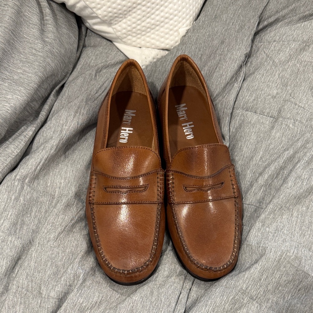 Men's Brown Leather Slip-On Loafers